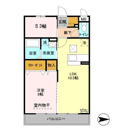 リバーパーク蒲生　Ｃの物件間取画像